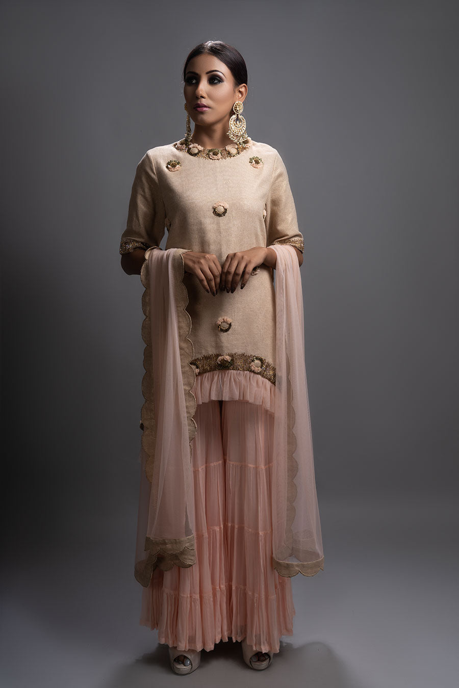 Embellished Gharara Set With Dupatta