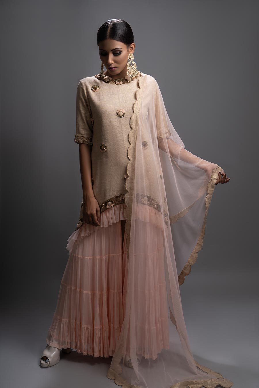 Embellished Gharara Set With Dupatta