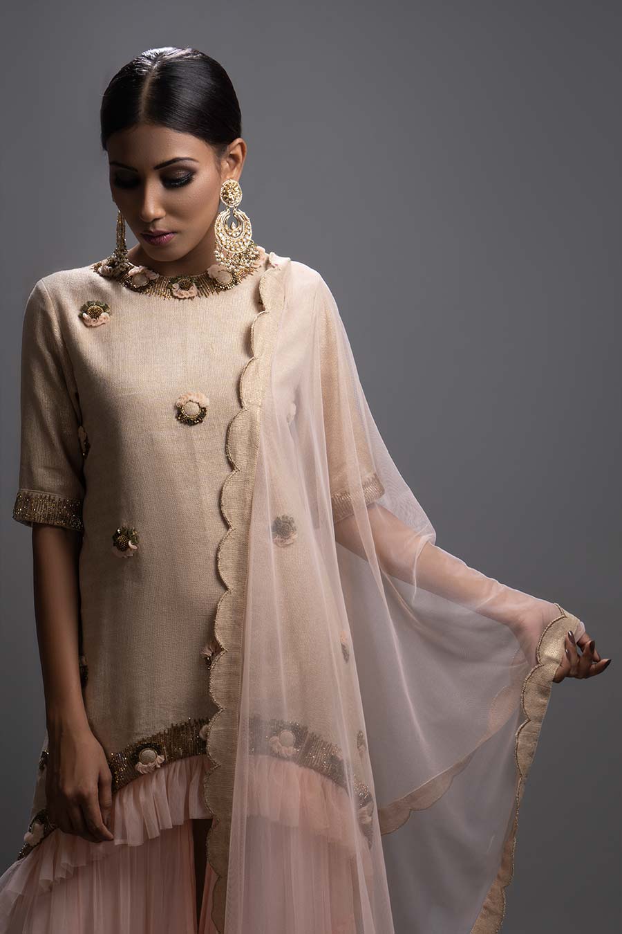 Embellished Gharara Set With Dupatta