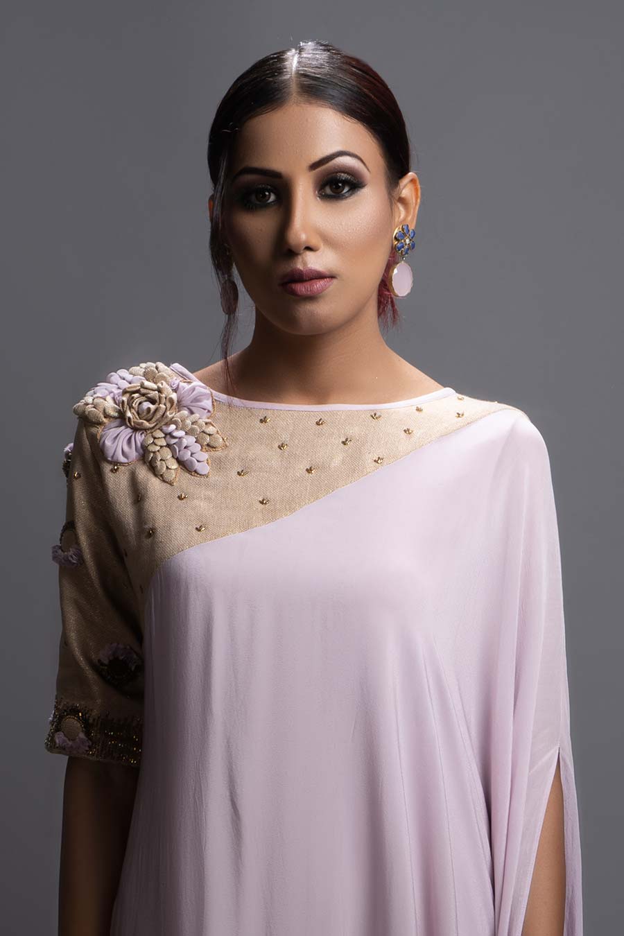 Lavender Drape Tunic Pants Co-Ord Set