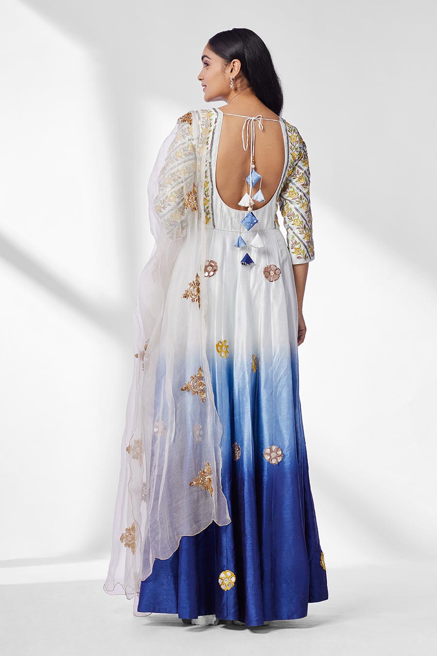 Blue Ombre Anarkali & Dupatta Set (Set of 2)
