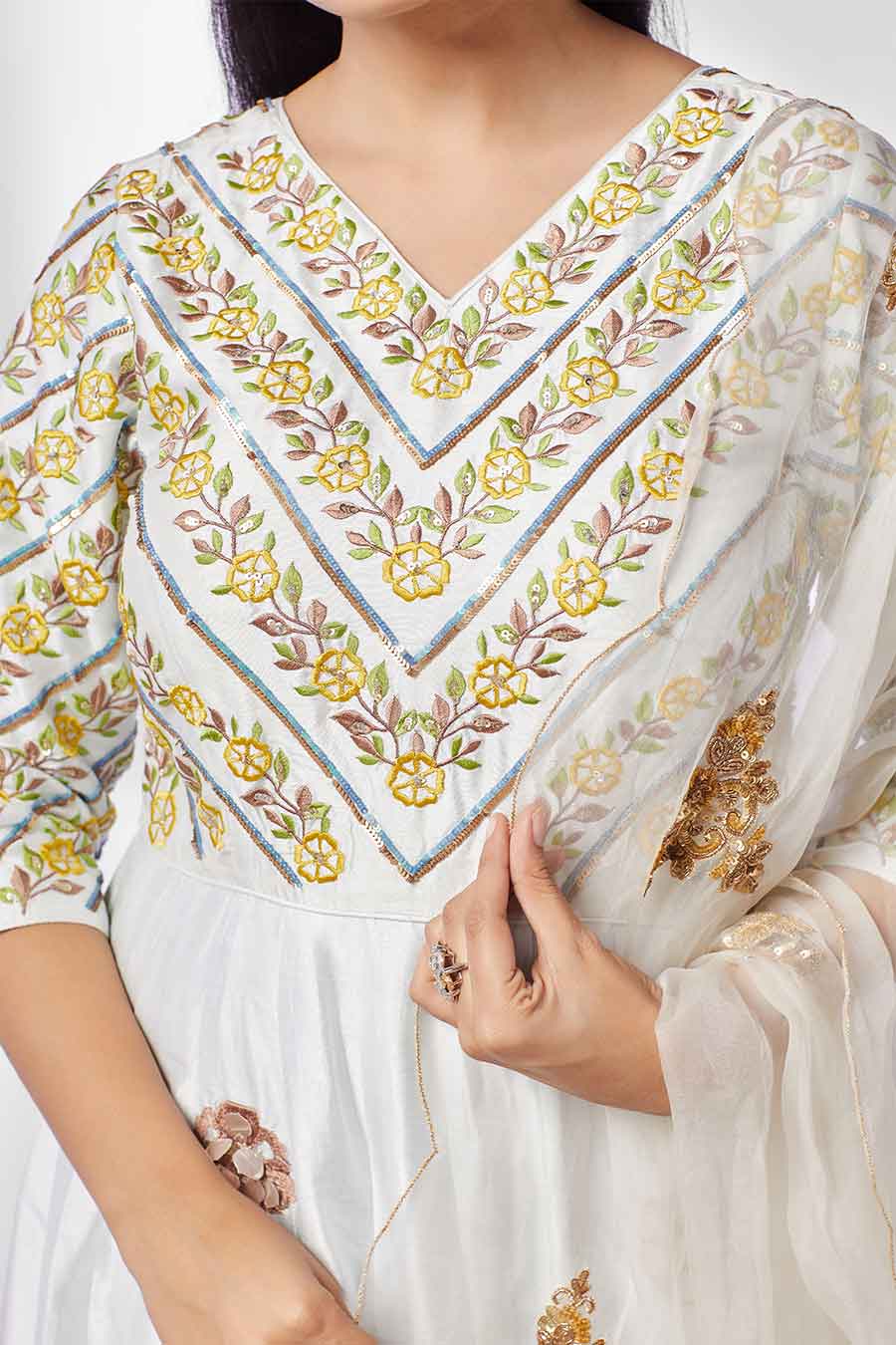 Blue Ombre Anarkali & Dupatta Set (Set of 2)