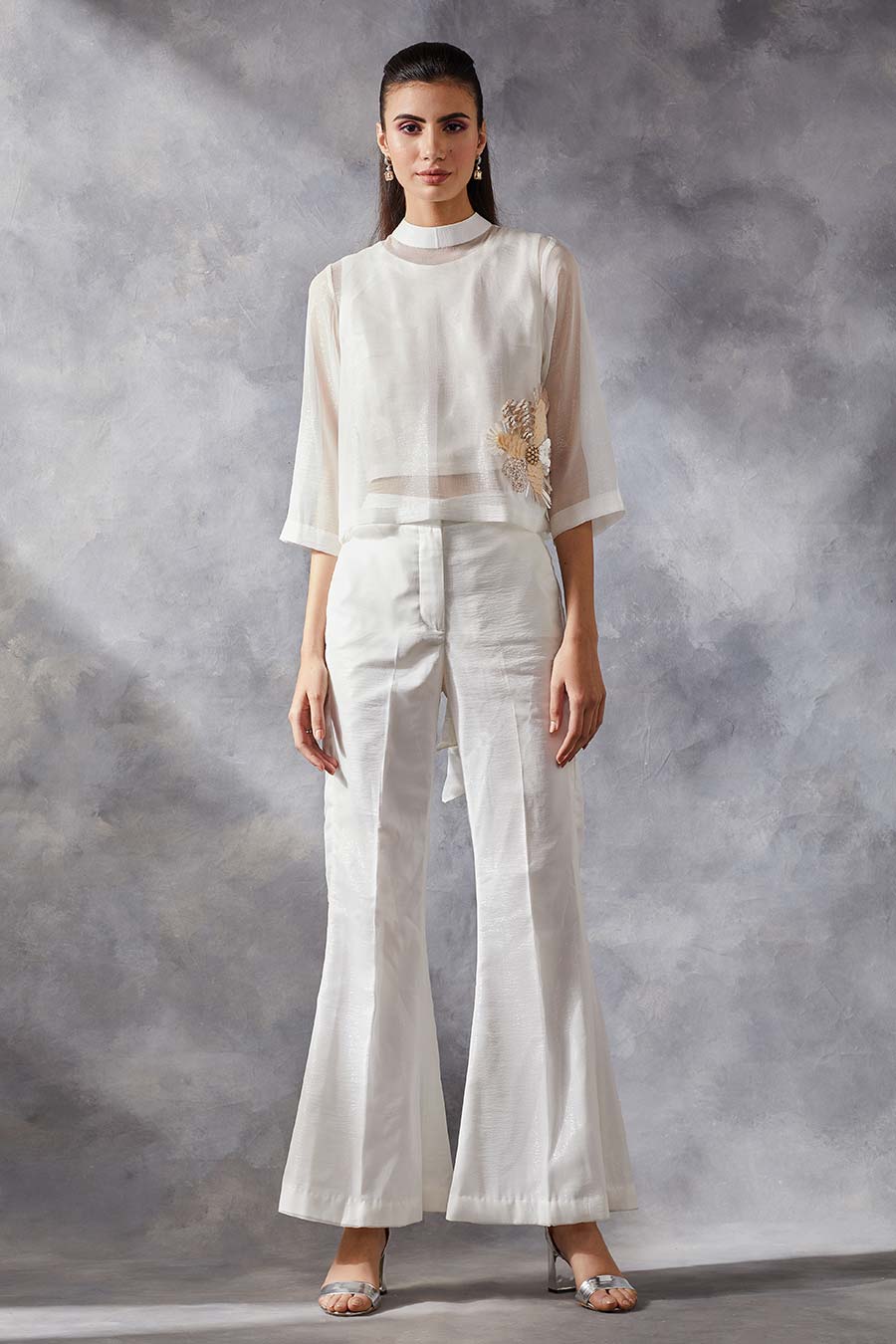 Ivory Top & Pants Co-Ord Set