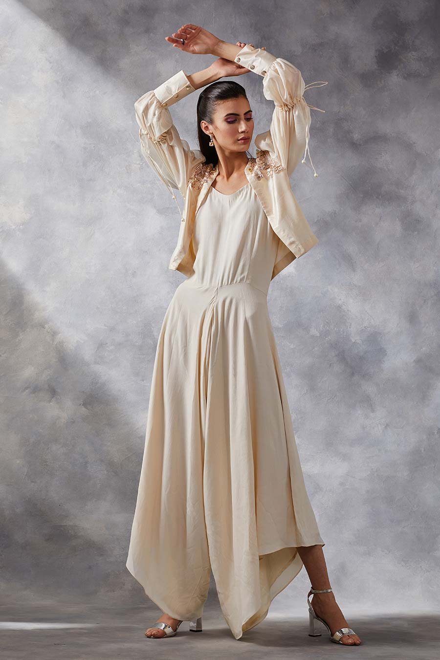 Ivory Jumpsuit & Jacket Co-Ord Set