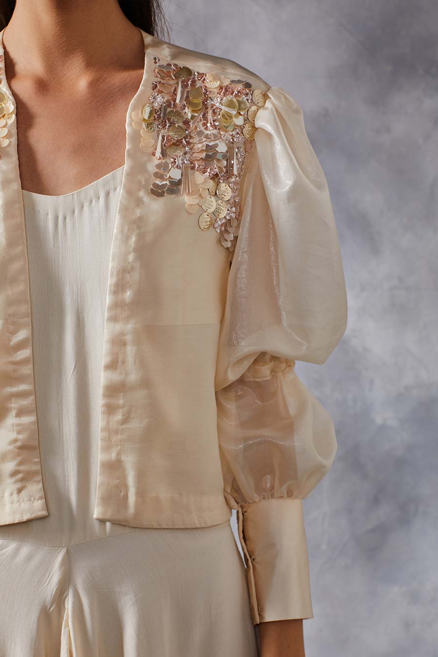 Ivory Jumpsuit & Jacket Co-Ord Set