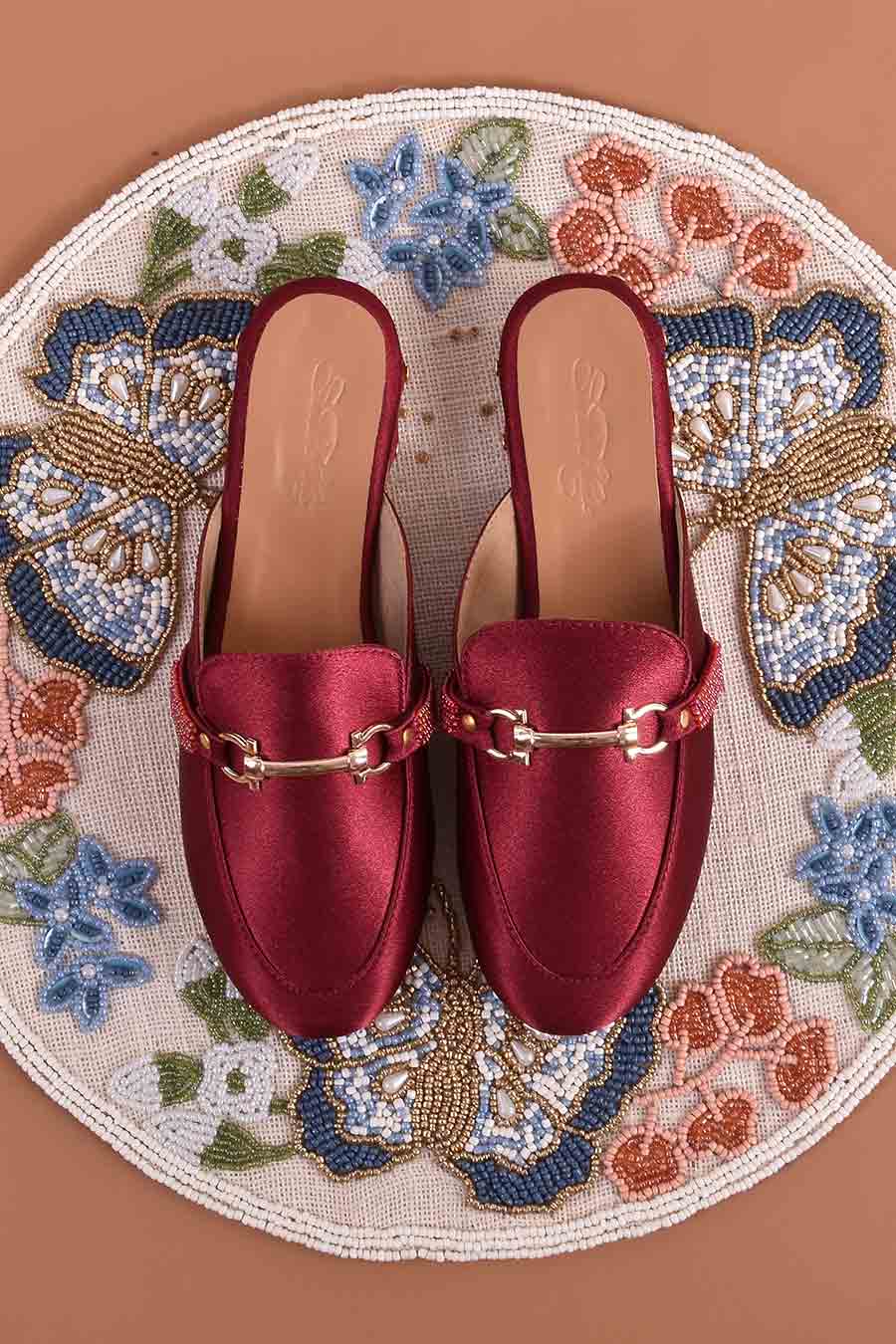 Gem Stone Maroon Loafers