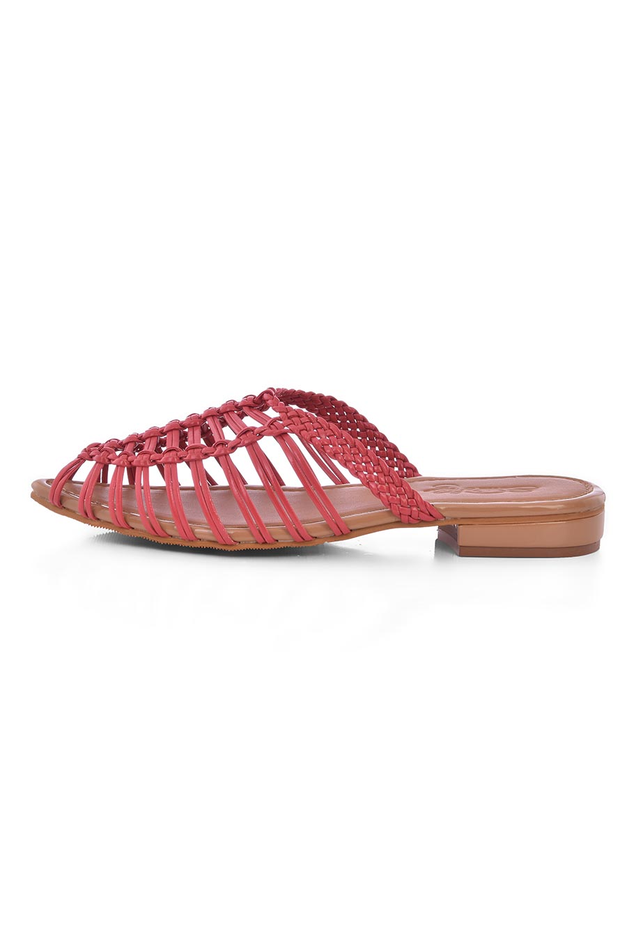 Pink Woven Pointed Flats
