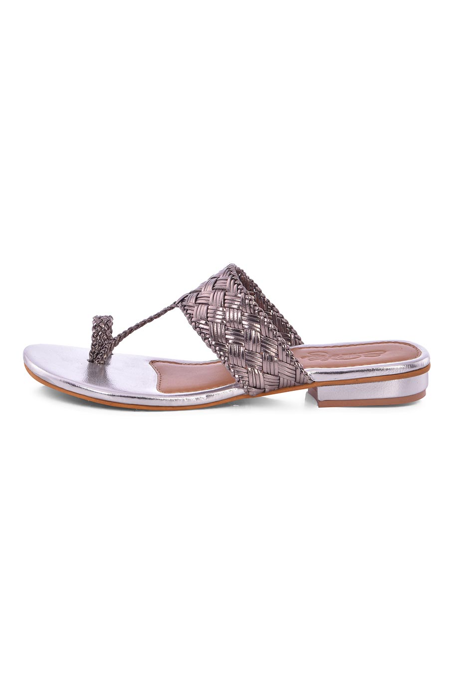 Silver Woven Kolhapuri Flats