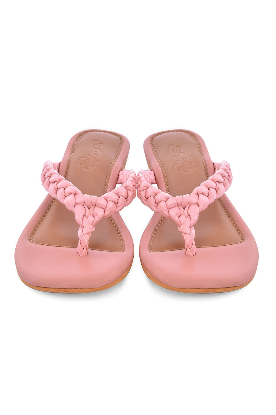 Baby Pink Braided Flats