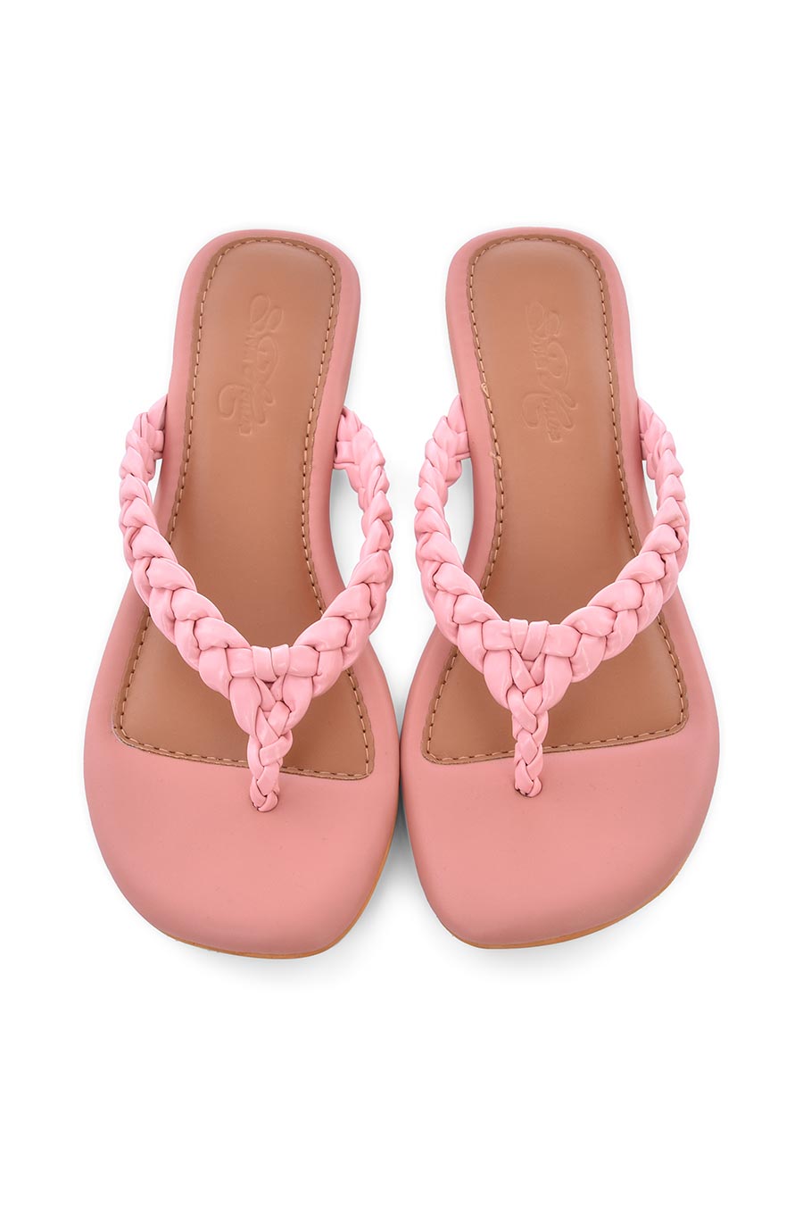 Baby Pink Braided Flats