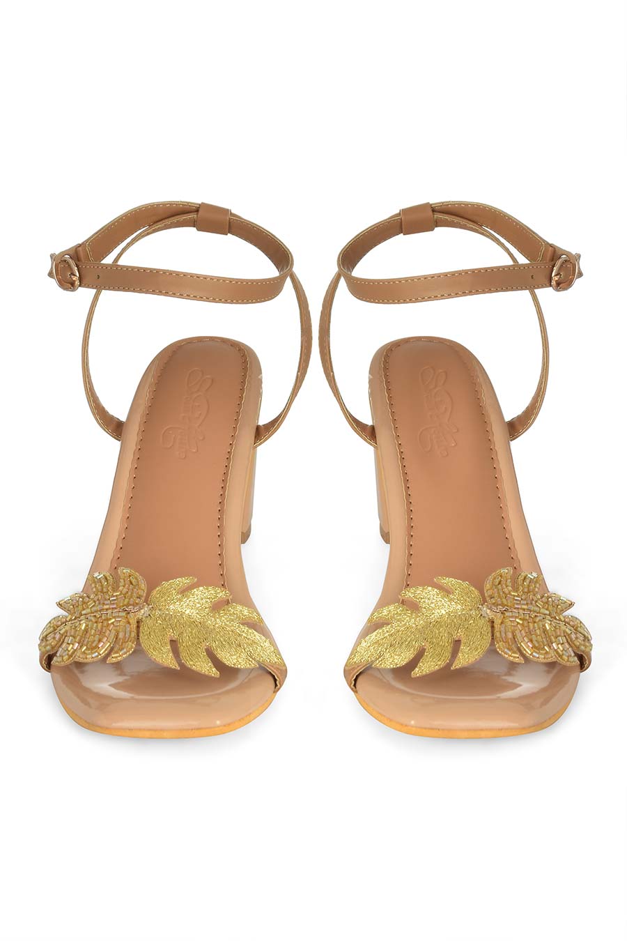 Embroidery Gold Leaf Lexie Heels