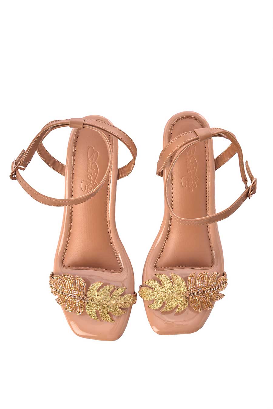 Embroidery Gold Leaf Lexie Heels