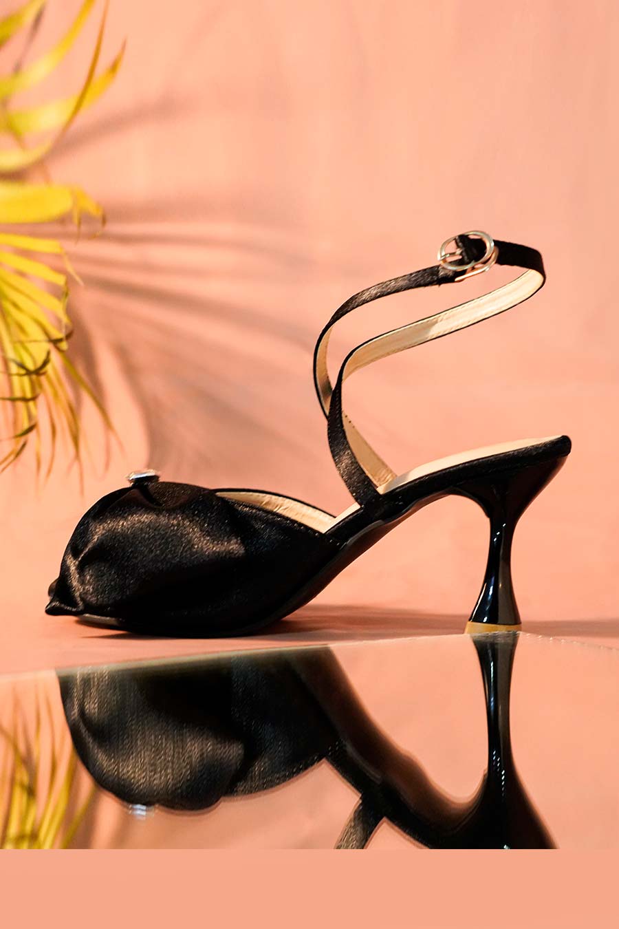 HEDLA Black Satin Crystal Rhinestone Platform Women's High Heel Wedding  Pumps Shoes – Zerga Shoes