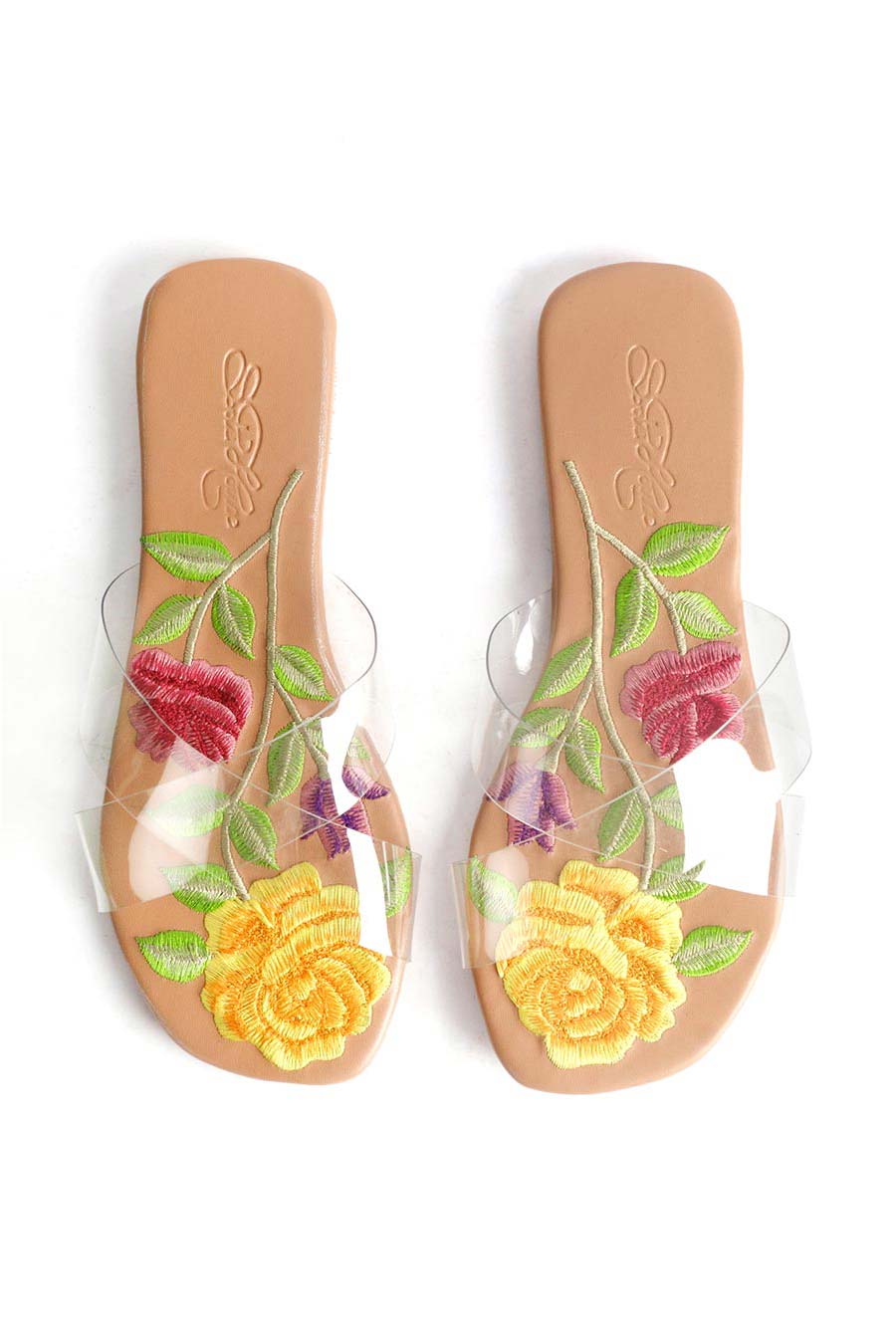 Transparent Hand Embroidered Flats