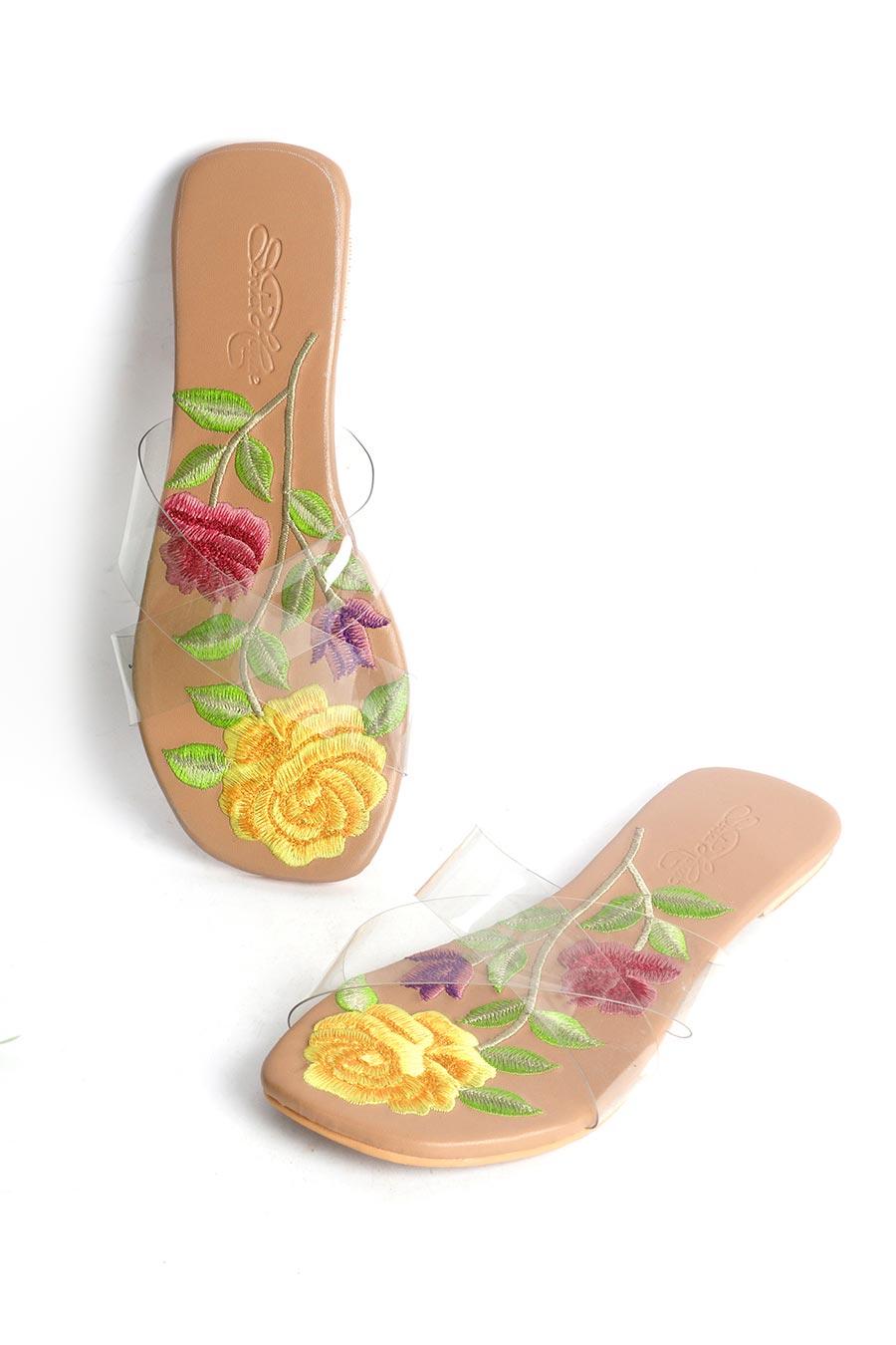 Transparent Hand Embroidered Flats