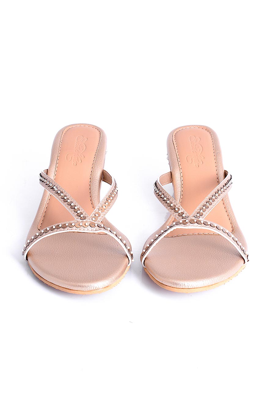 Celine Gold Strappy Sandals With Heel