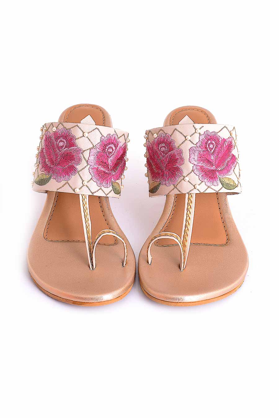 Fiona Creme Kolhapuri Heel Sandals