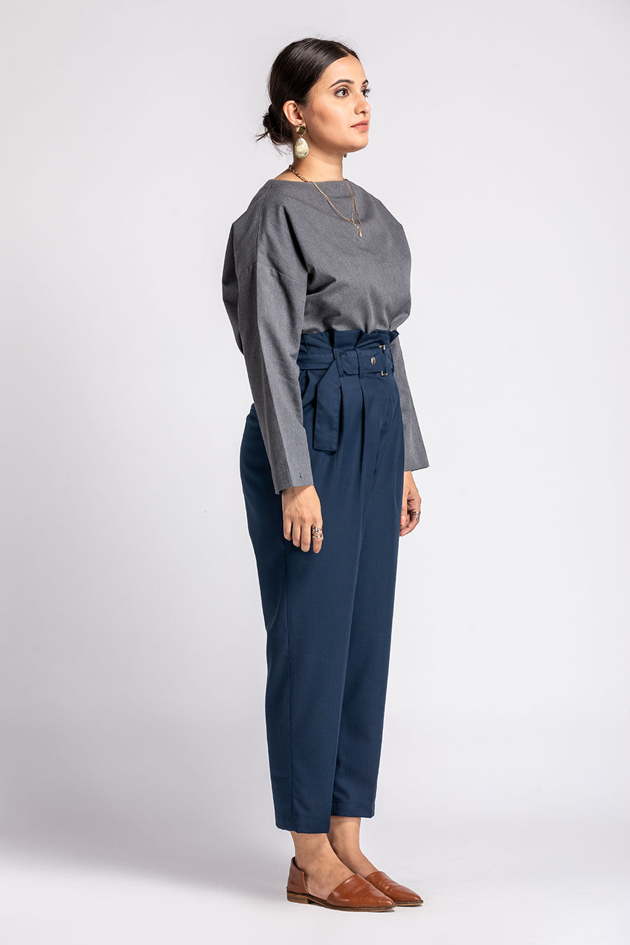 Timid Grey Relaxed Boxy Top