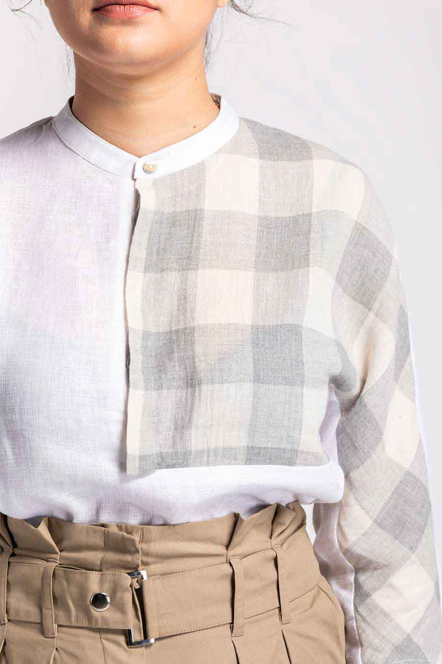 Algorithm Ivory Relaxed Linen Top