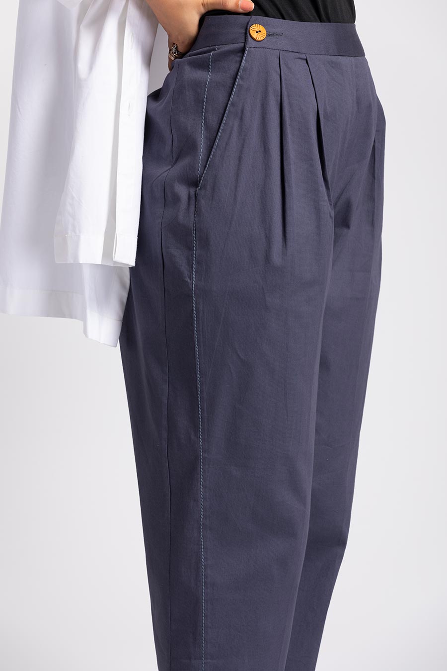 Valiant Grey Cotton Lycra Pants