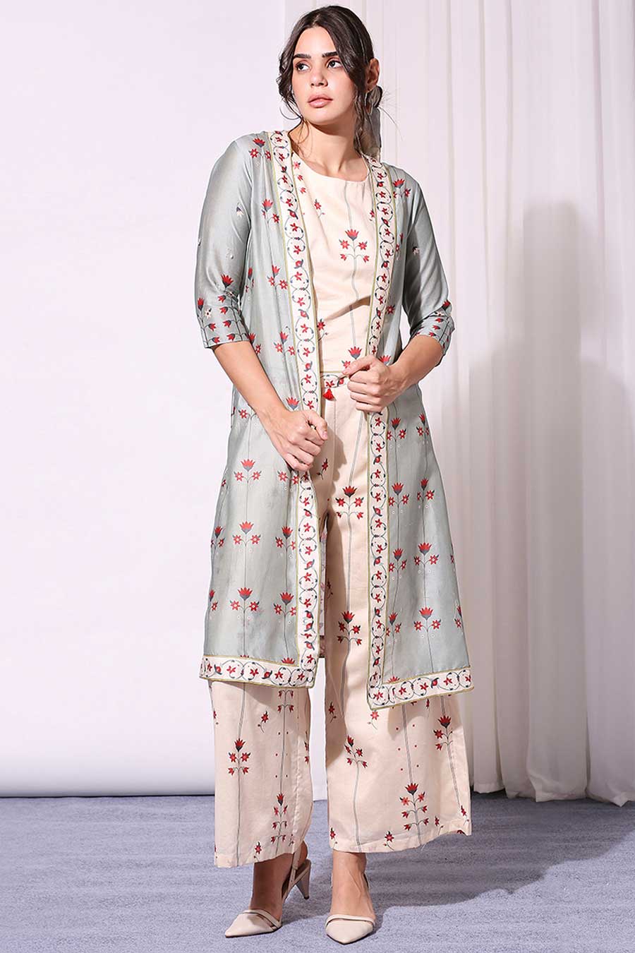 Printed Jumpsuit & Jacket Set