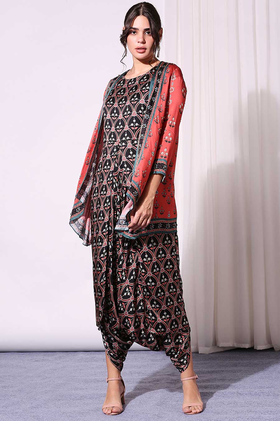 Printed Jumpsuit & Jacket Set