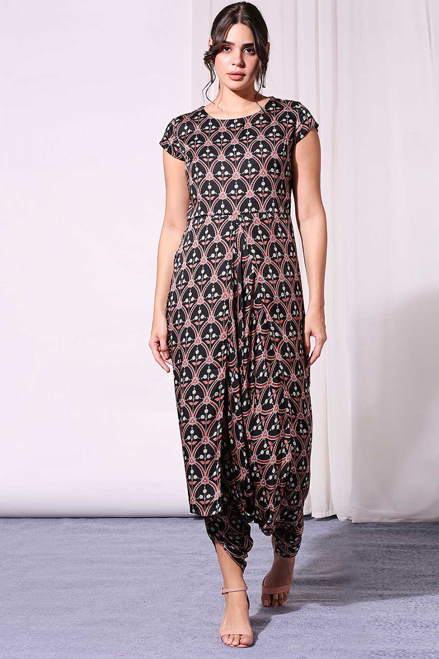 Printed Jumpsuit & Jacket Set