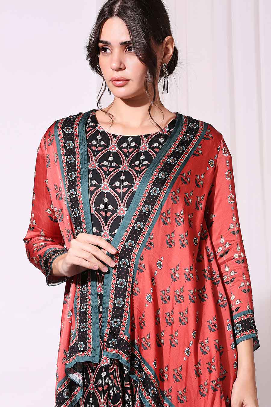 Printed Jumpsuit & Jacket Set