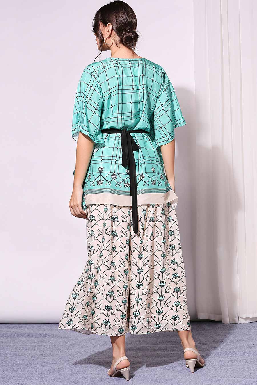 Sea Green Kaftan & Pant Co-Ord Set