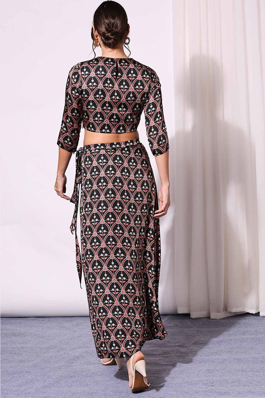 Printed Top & Flap Pants Co-Ord Set