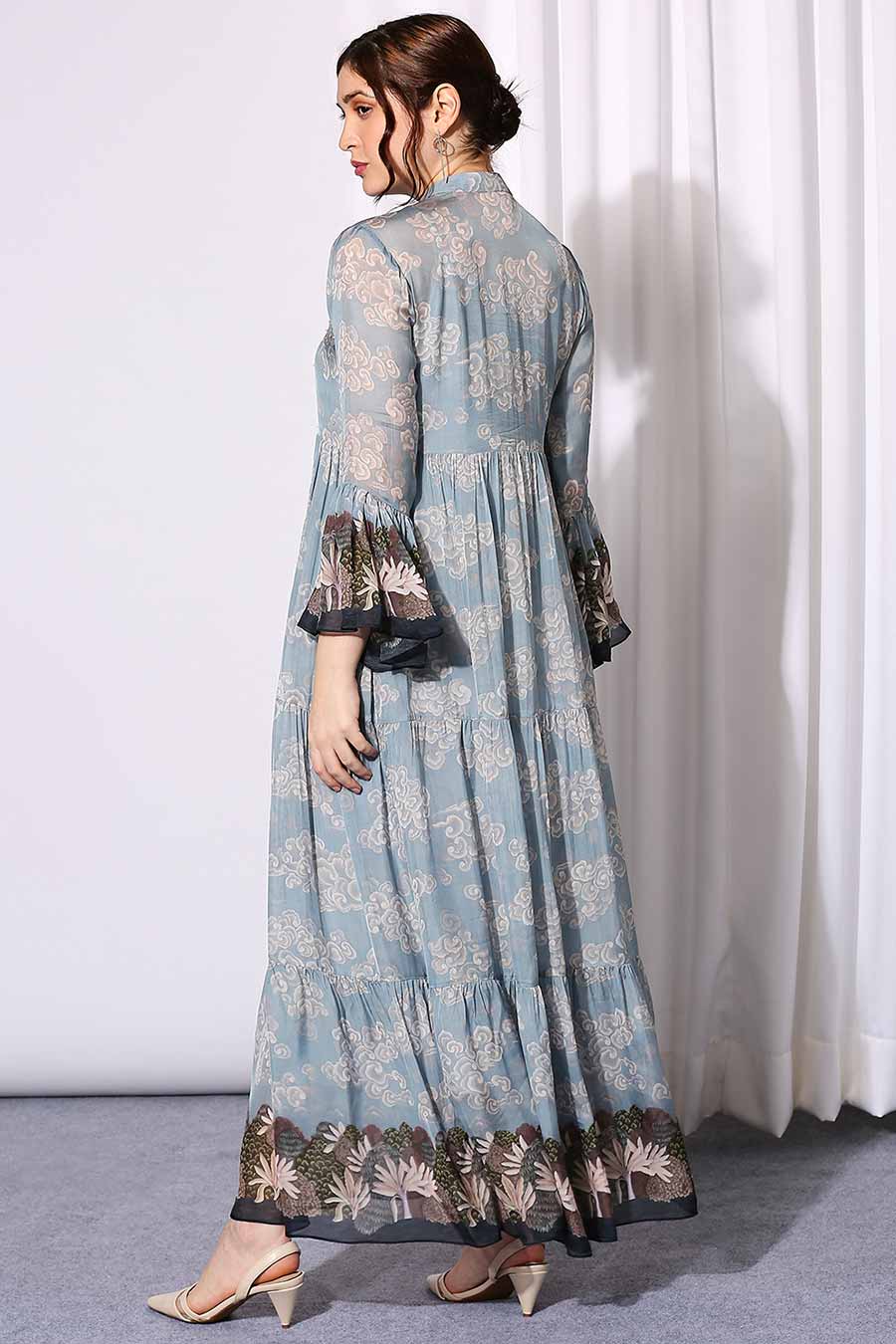 Blue Print Tiered Maxi Dress