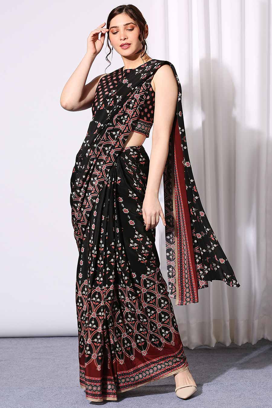 Folklore Pre-Stitched Saree & Blouse Set