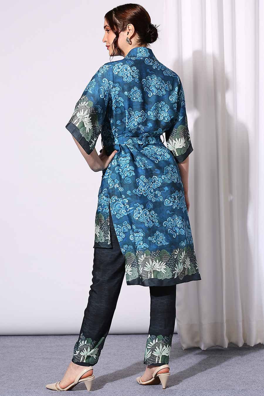 Printed Trench Tunic & Pant Co-Ord Set