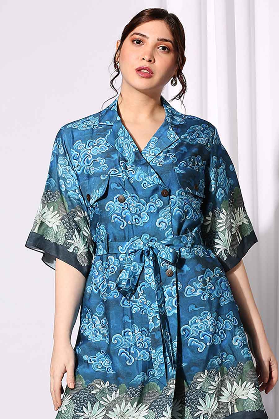 Printed Trench Tunic & Pant Co-Ord Set