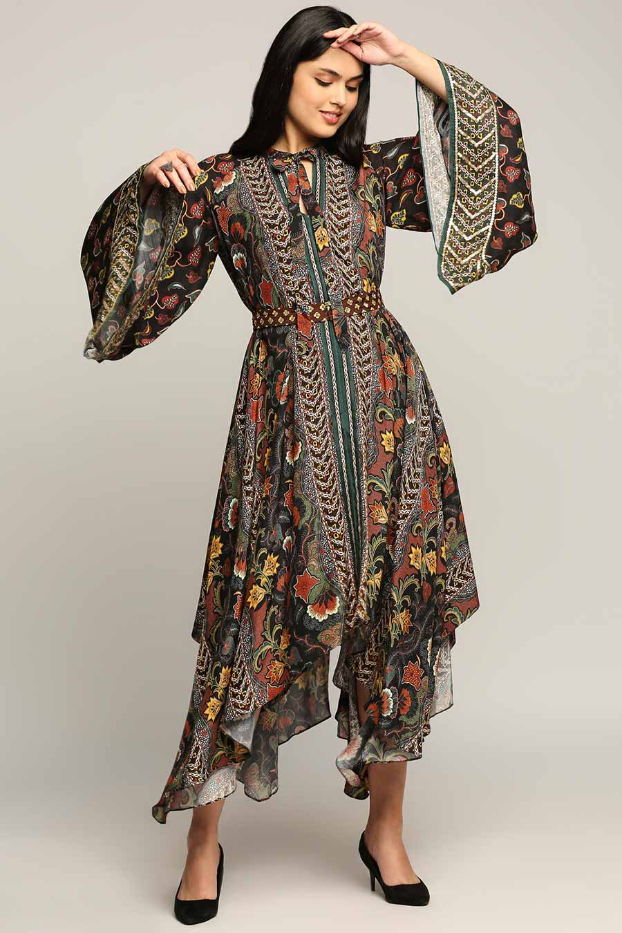 Batik Print Asymmetrical Dress