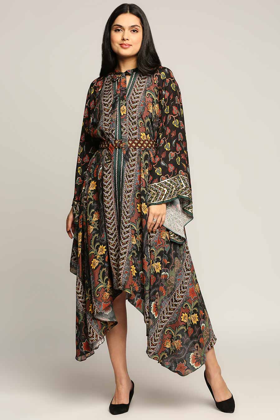 Batik Print Asymmetrical Dress