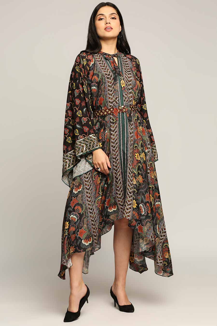 Batik Print Asymmetrical Dress