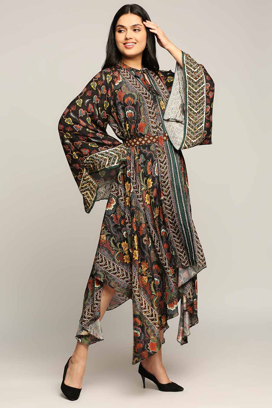 Batik Print Asymmetrical Dress