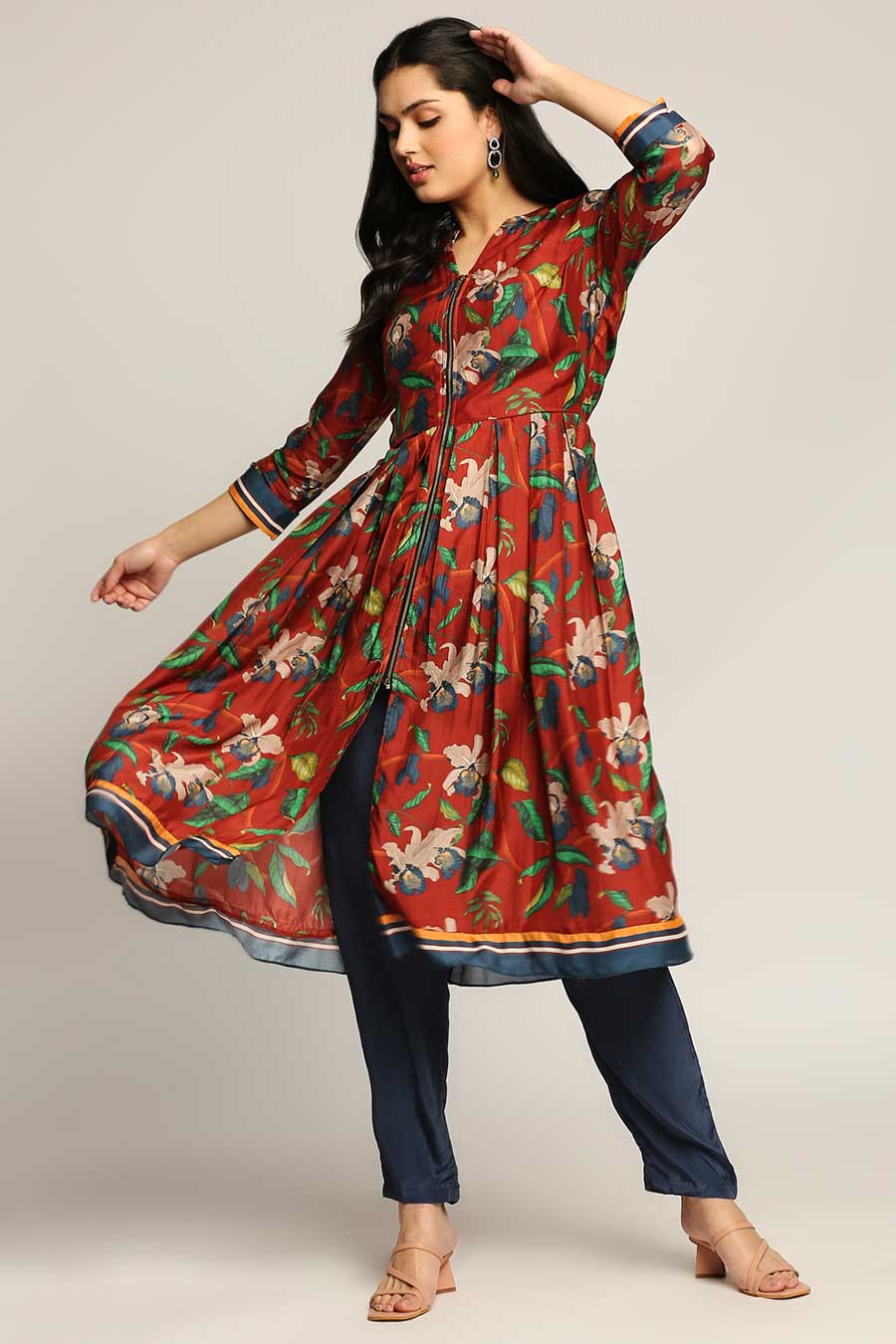 Orchid Bloom Flared Kurta & Pant Set