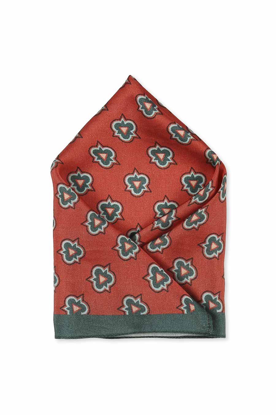 Ethnic Folklore Print Red Pocket Square