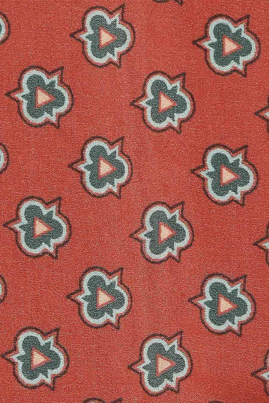 Ethnic Folklore Print Red Pocket Square