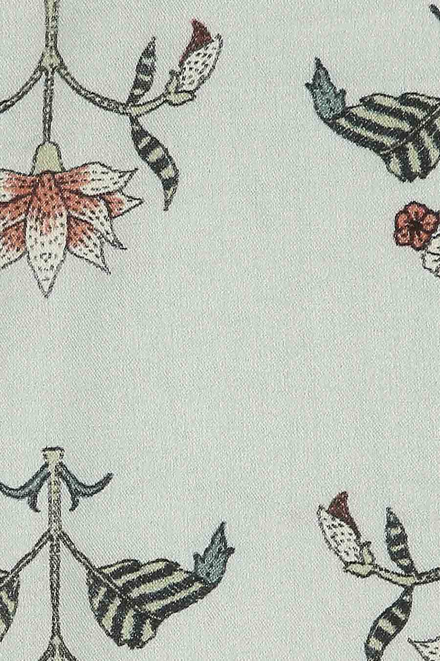 Pastel Bloom Print Green Pocket Square