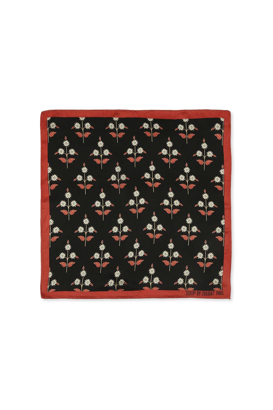 Ethnic Folklore Print Black Pocket Square