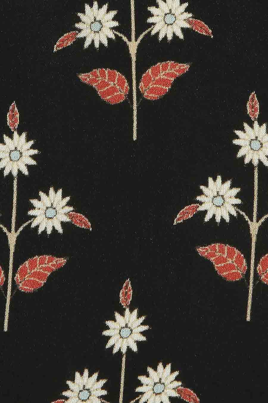 Ethnic Folklore Print Black Pocket Square