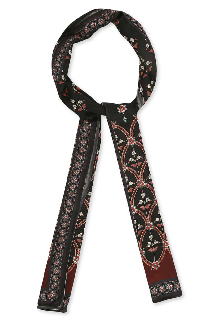 Ethnic Folklore Print Black Scraf