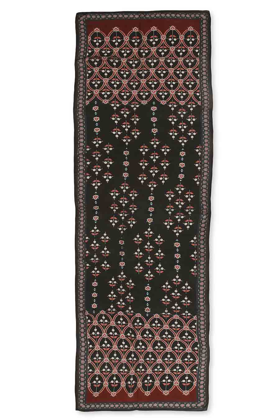 Ethnic Folklore Print Black Scraf