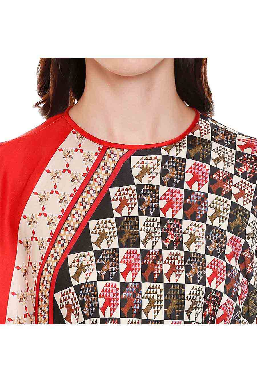 Red & Black Printed Kurta Set (Set of 2)