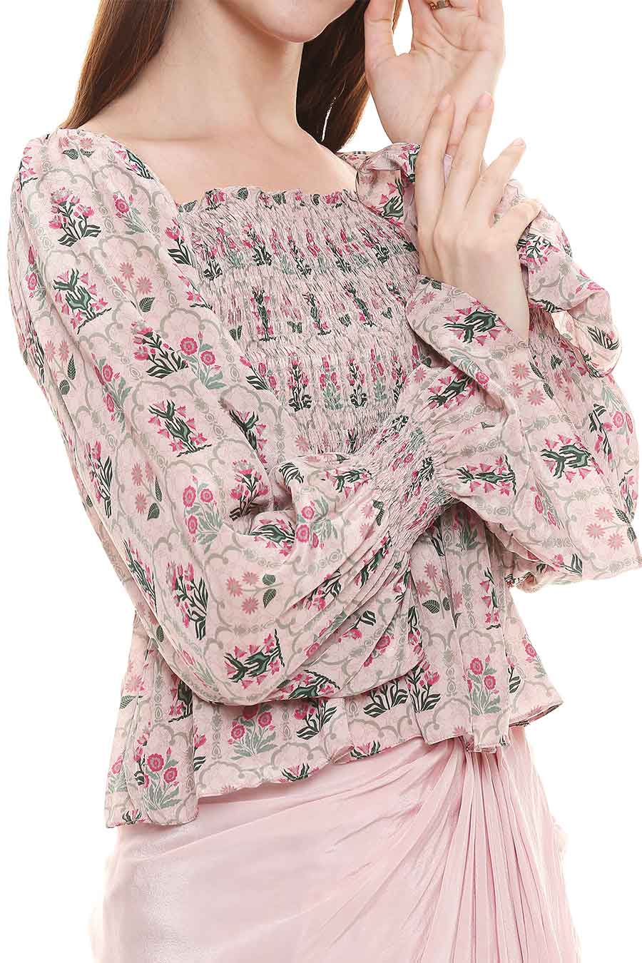 Pink Top and Drape Skirt Co-Ord Set