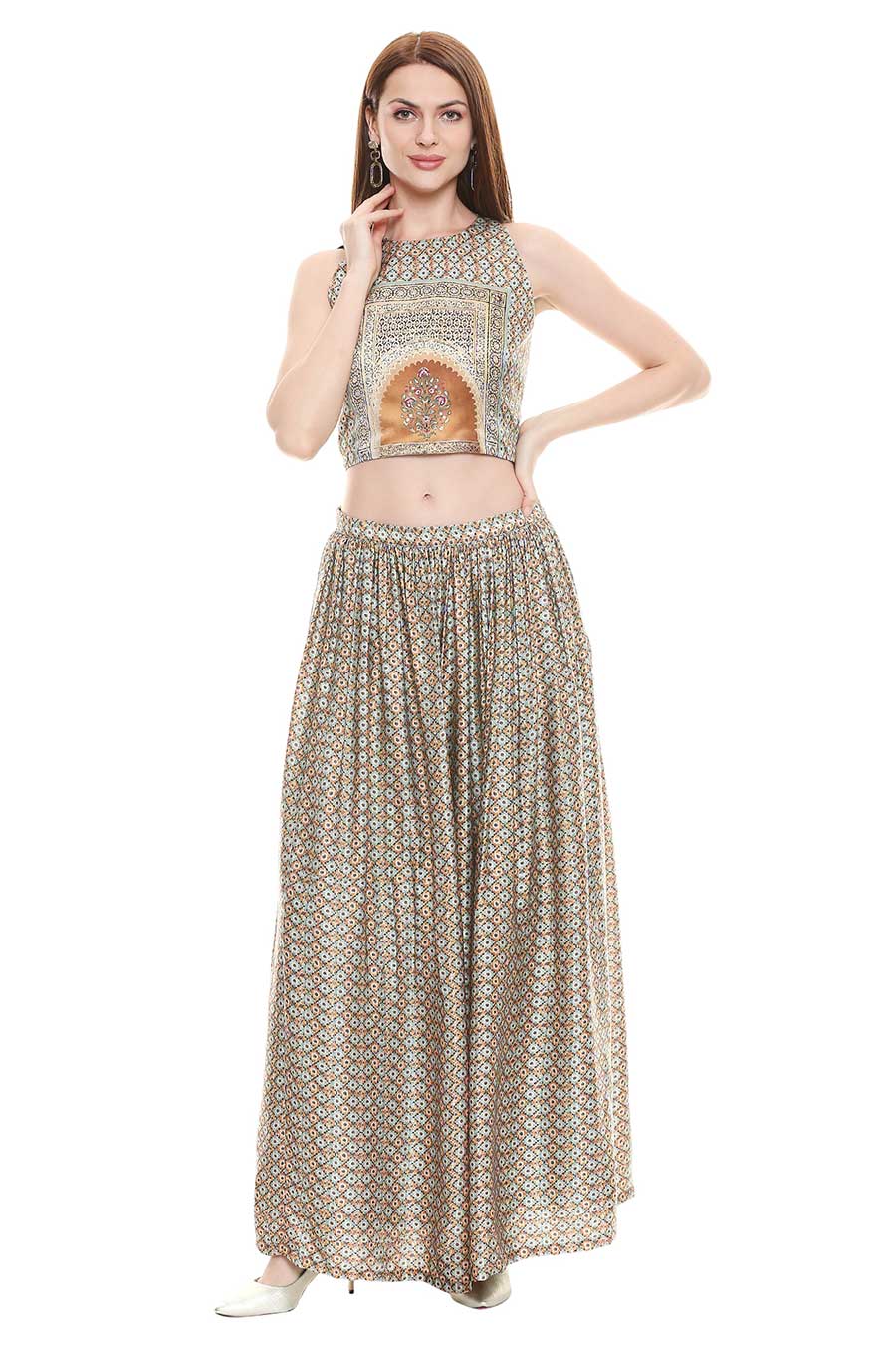 Sage Top & Skirt Set with Jacket (Set of 3)