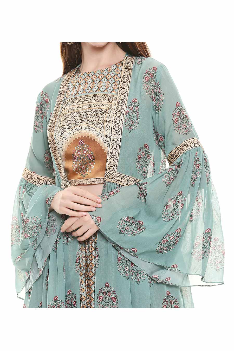 Sage Top & Skirt Set with Jacket (Set of 3)